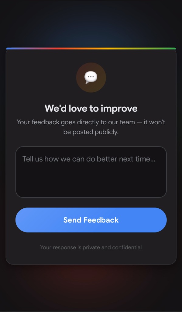 Real Private Feedback Interface Modal