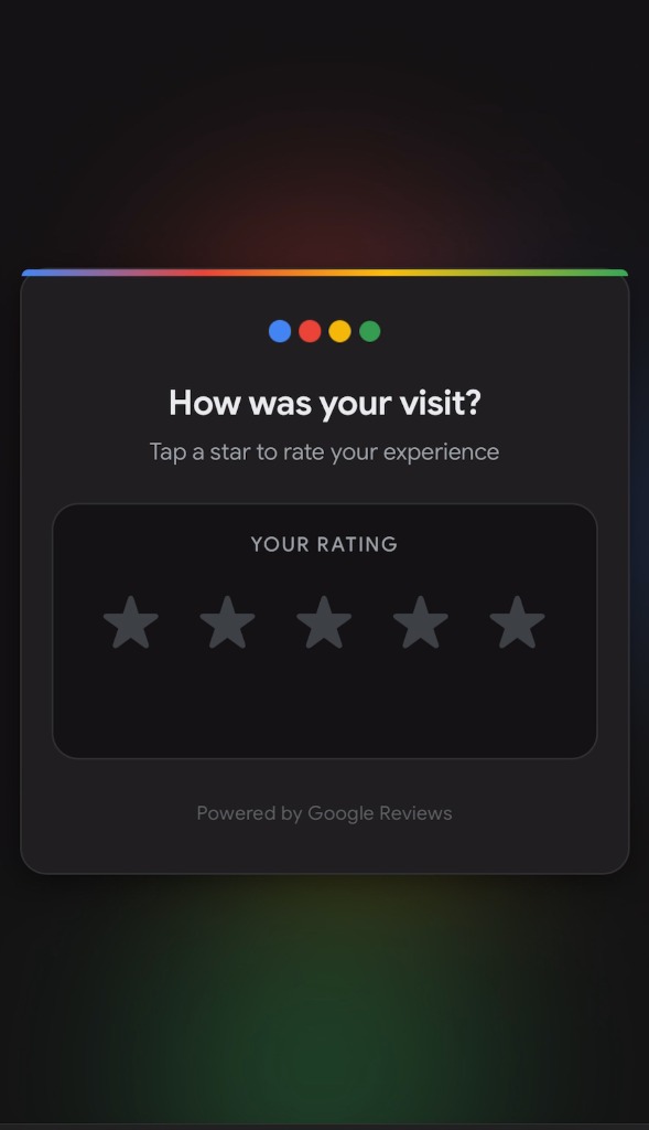 Real Customer Rating Screen Modal